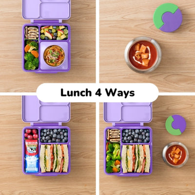 Lancheira Térmica Infantil Omiebox Lilac Purple - Organização Inteligente para o Lanche Escolar