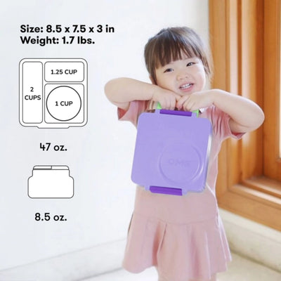 Lancheira Térmica Infantil Omiebox Lilac Purple - Fácil de Abrir para Pequenas Mãos